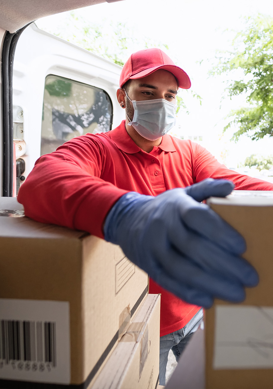 Courier delivering a balikbayan box